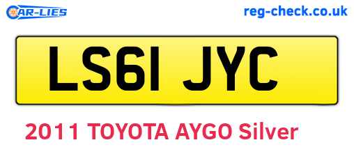 LS61JYC are the vehicle registration plates.