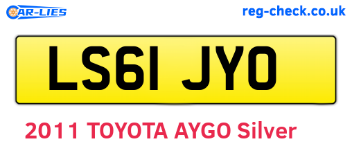 LS61JYO are the vehicle registration plates.