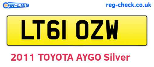 LT61OZW are the vehicle registration plates.