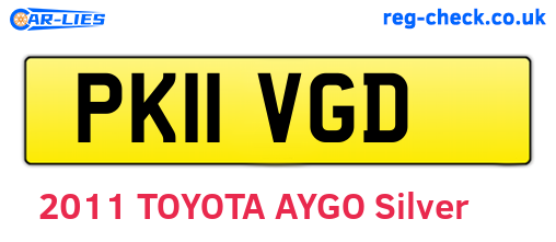 PK11VGD are the vehicle registration plates.