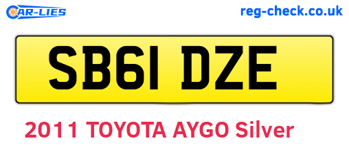 SB61DZE are the vehicle registration plates.