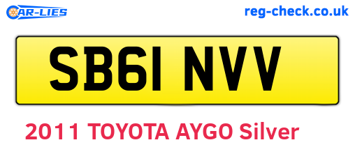 SB61NVV are the vehicle registration plates.