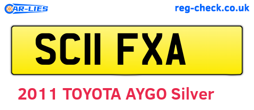 SC11FXA are the vehicle registration plates.
