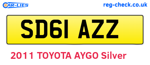 SD61AZZ are the vehicle registration plates.