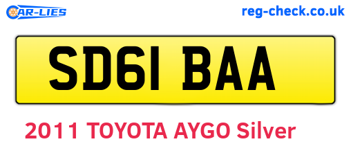 SD61BAA are the vehicle registration plates.