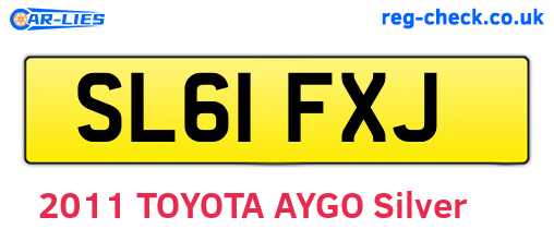 SL61FXJ are the vehicle registration plates.