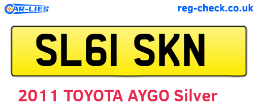SL61SKN are the vehicle registration plates.
