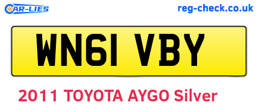WN61VBY are the vehicle registration plates.