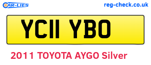 YC11YBO are the vehicle registration plates.