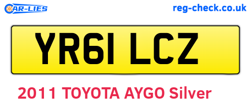 YR61LCZ are the vehicle registration plates.