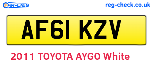 AF61KZV are the vehicle registration plates.