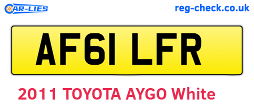 AF61LFR are the vehicle registration plates.