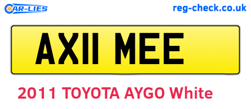 AX11MEE are the vehicle registration plates.