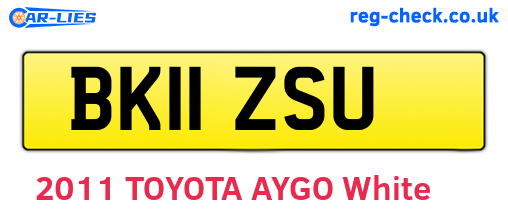 BK11ZSU are the vehicle registration plates.