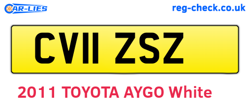 CV11ZSZ are the vehicle registration plates.