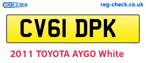 CV61DPK are the vehicle registration plates.