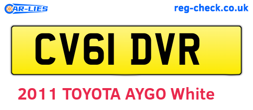 CV61DVR are the vehicle registration plates.
