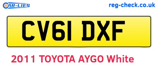CV61DXF are the vehicle registration plates.