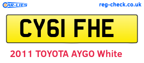 CY61FHE are the vehicle registration plates.