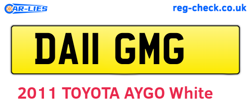 DA11GMG are the vehicle registration plates.