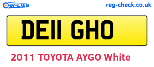 DE11GHO are the vehicle registration plates.