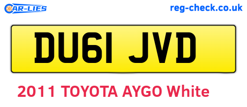 DU61JVD are the vehicle registration plates.