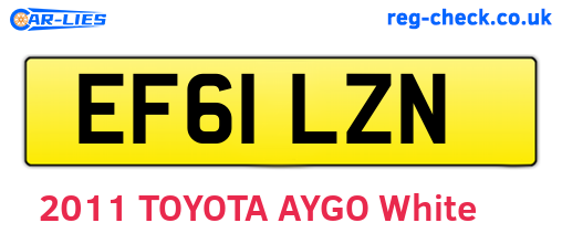 EF61LZN are the vehicle registration plates.