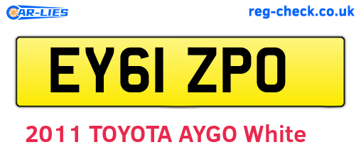 EY61ZPO are the vehicle registration plates.