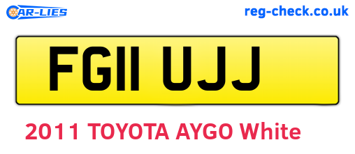 FG11UJJ are the vehicle registration plates.