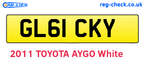 GL61CKY are the vehicle registration plates.
