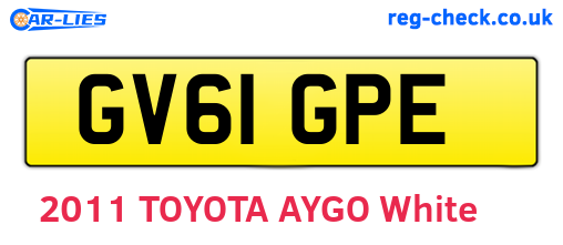 GV61GPE are the vehicle registration plates.