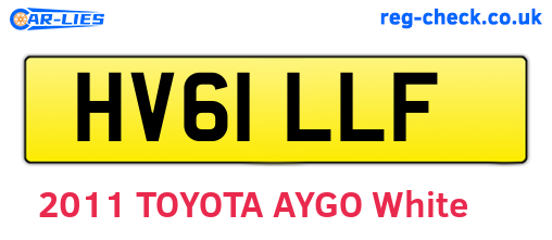 HV61LLF are the vehicle registration plates.