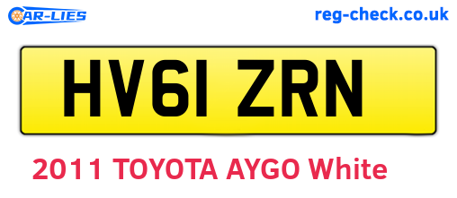HV61ZRN are the vehicle registration plates.