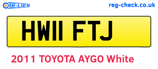 HW11FTJ are the vehicle registration plates.