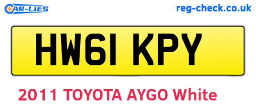 HW61KPY are the vehicle registration plates.