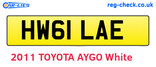 HW61LAE are the vehicle registration plates.