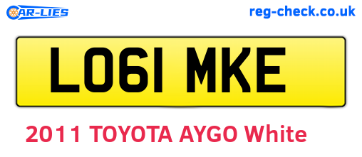 LO61MKE are the vehicle registration plates.
