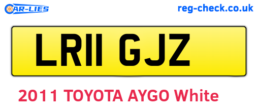 LR11GJZ are the vehicle registration plates.