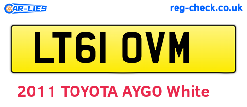 LT61OVM are the vehicle registration plates.