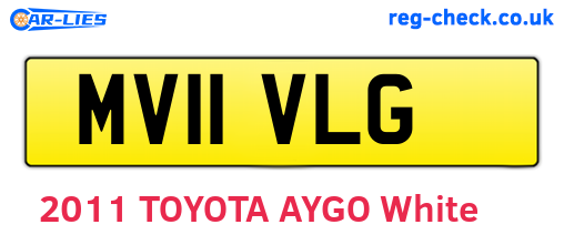 MV11VLG are the vehicle registration plates.