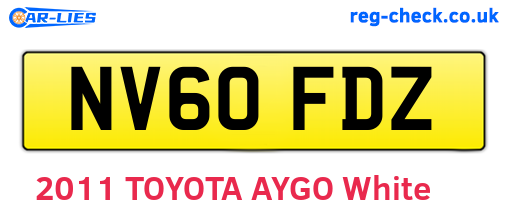 NV60FDZ are the vehicle registration plates.