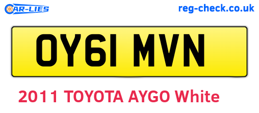 OY61MVN are the vehicle registration plates.