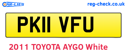 PK11VFU are the vehicle registration plates.