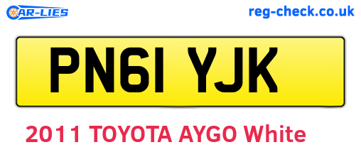 PN61YJK are the vehicle registration plates.