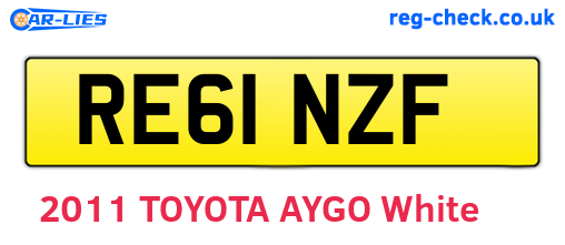 RE61NZF are the vehicle registration plates.
