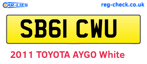 SB61CWU are the vehicle registration plates.