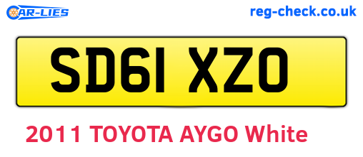 SD61XZO are the vehicle registration plates.