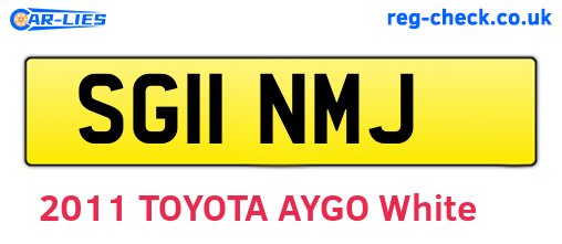 SG11NMJ are the vehicle registration plates.