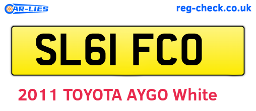 SL61FCO are the vehicle registration plates.