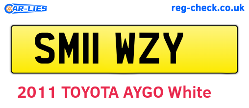 SM11WZY are the vehicle registration plates.